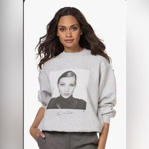 anine bing kate moss print sweatshirt